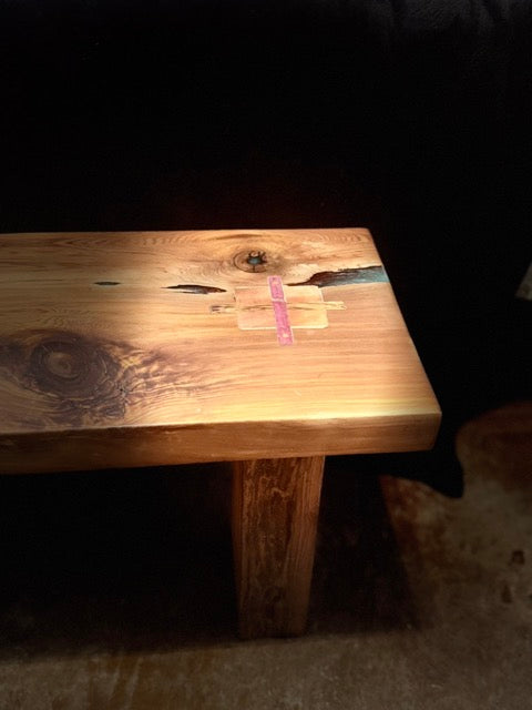 Handcrafted Live Edge Cedar Bench With Resin River *PLEASE READ DESCRIPTION* - Rustic Entryway Bench - Modern Wood Furniture - Handmade Hallway or Dining Bench.